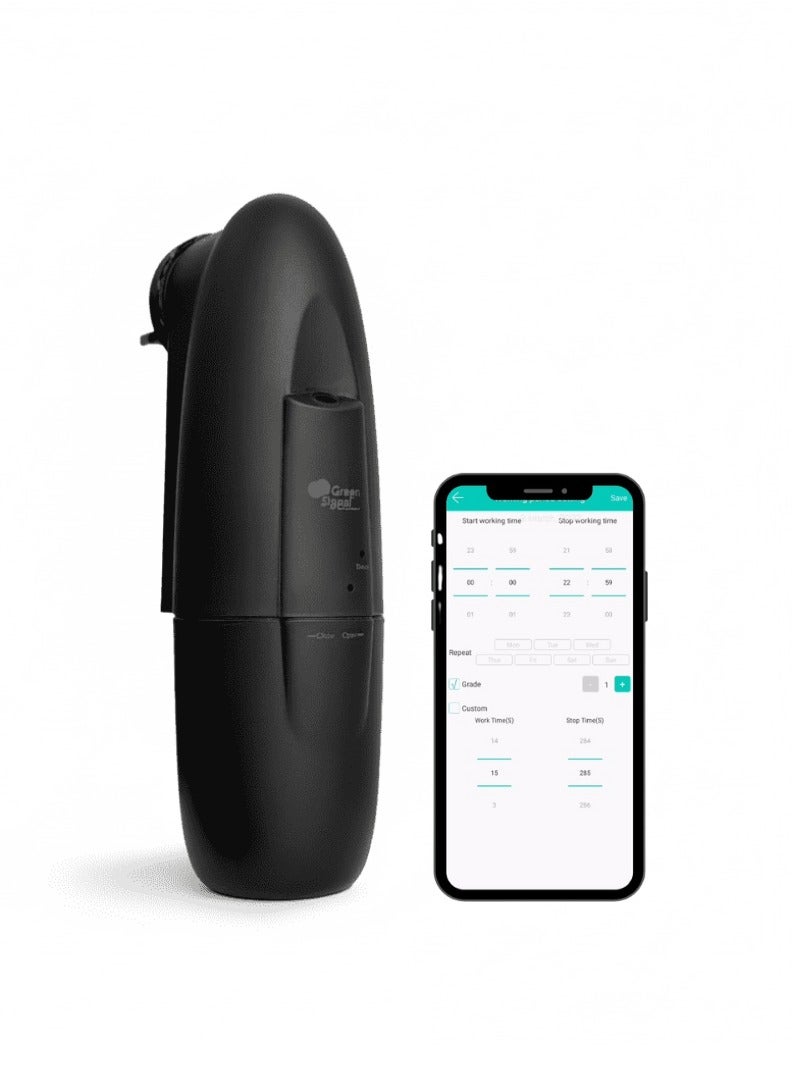 جرين سيجنال جهاز ناشر عطور ذكي يعمل بالكهرباء بدون ماء للزيوت العطرية | جهاز تعطير جو منزلي يثبت على الحائط ويتم التحكم فيه عن طريق التطبيق | سعة 100 مل، يغطي مساحة تصل إلى 300 قدم مربع | موزع عطور منزلي أنيق - Image 1